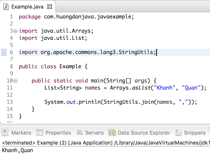 Các cách chuyển đổi từ đối tượng List kiểu String sang đối tượng String trong Java