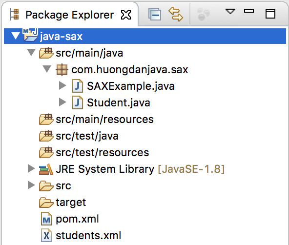 Đọc tập tin XML sử dụng SAX trong Java