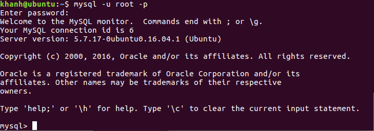 Cài đặt MySQL server trên Ubuntu