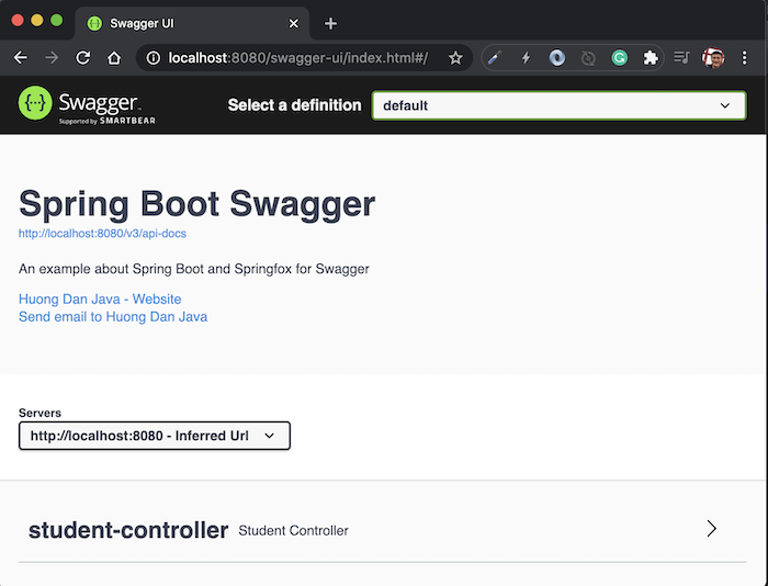 Documenting your RESTful API with Springfox for Swagger in Spring Boot