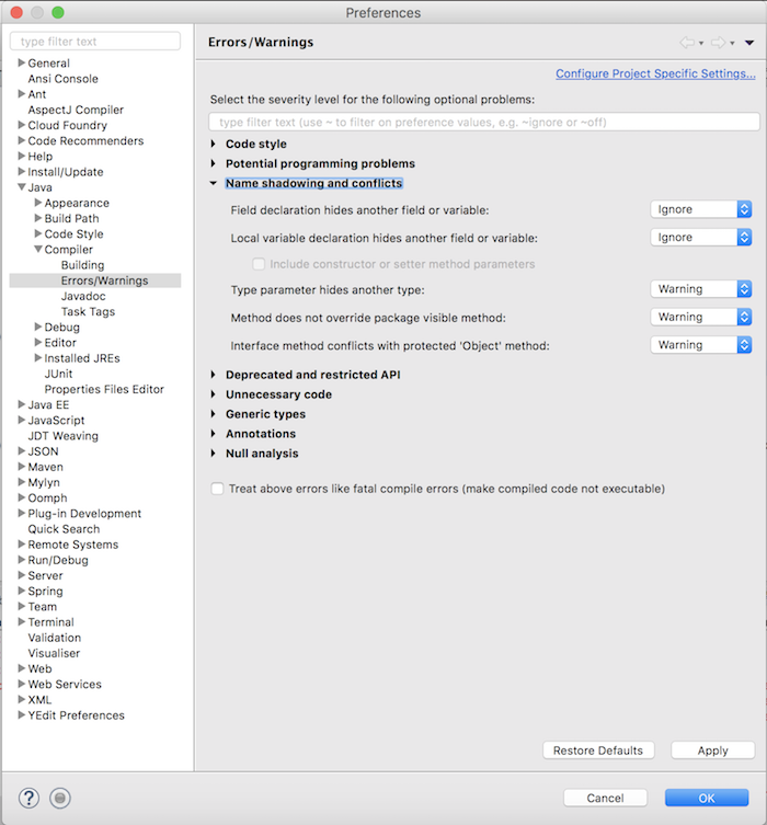 Setting up Eclipse IDE for first time