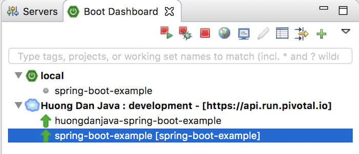 Deploy ứng dụng Spring Boot lên Cloud Foundry sử dụng Spring Boot Dashboard trong Spring Tool Suite
