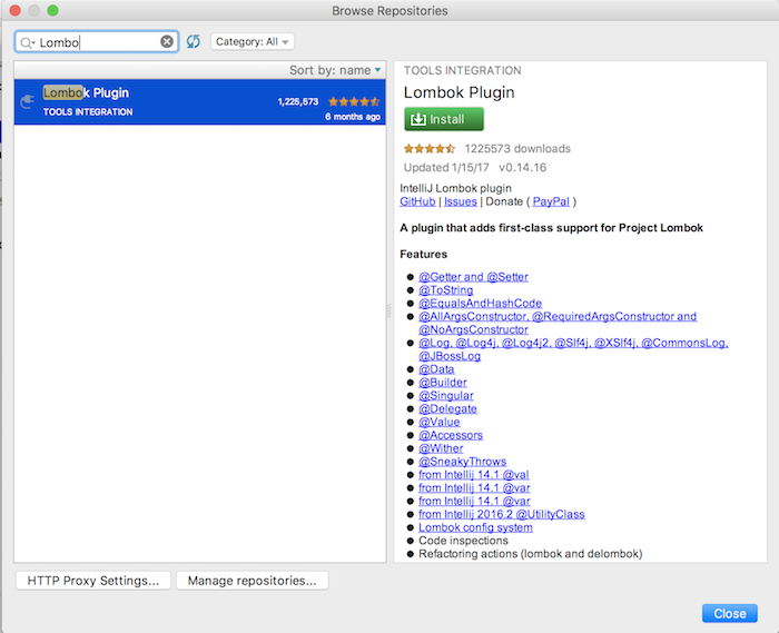 Install Project Lombok plugin into IntelliJ IDEA on macOS