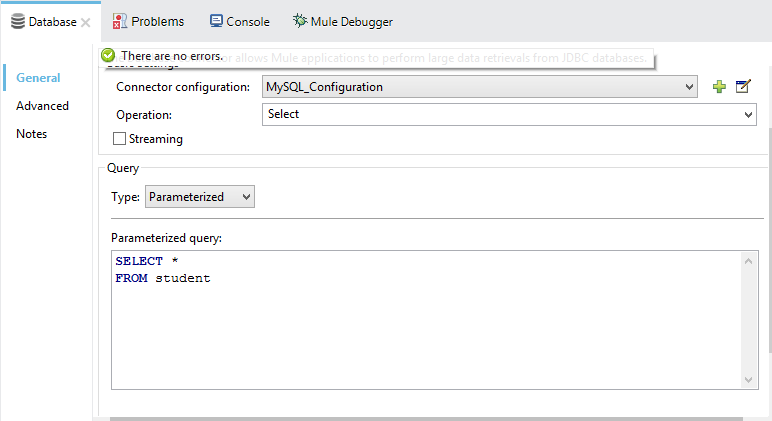 Configure Database connector in Anypoint Studio