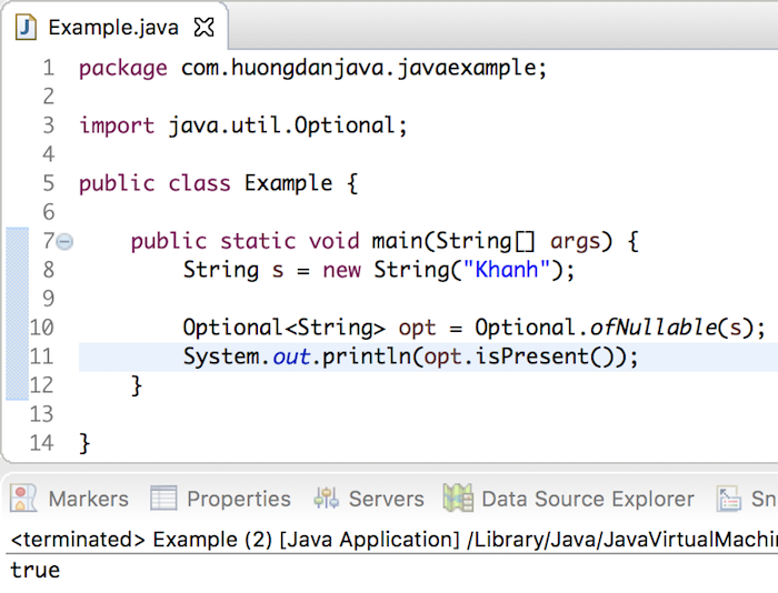 Phương thức isPresent() của đối tượng Optional trong Java
