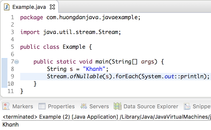 Phương thức ofNullable() của đối tượng Stream trong Java