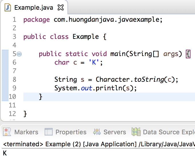 Chuyển đổi char qua String trong Java
