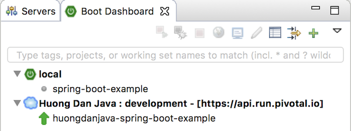 Deploy Spring Boot application to Cloud Foundry using Spring Boot Dashboard in Spring Tool Suite