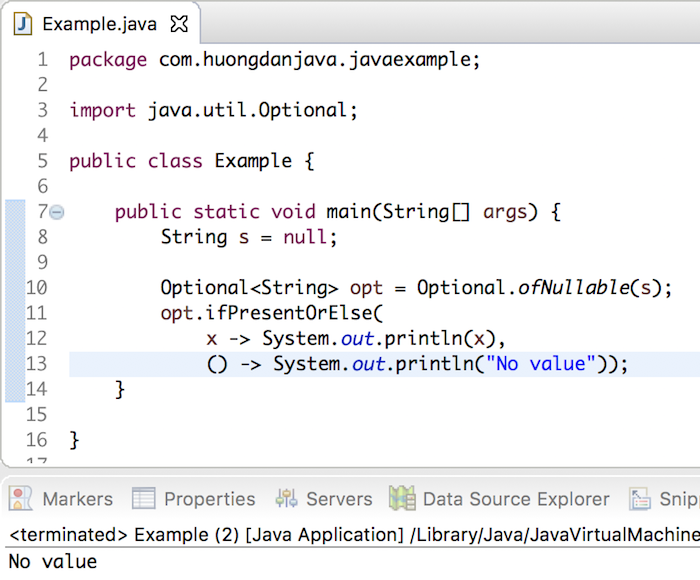 ifPresentOrElse() method of Optional object in Java