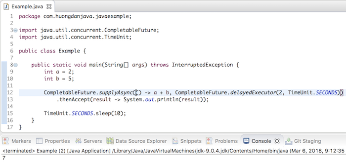 delayedExecutor() method of CompletableFuture object in Java