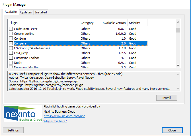 compare two notepad files