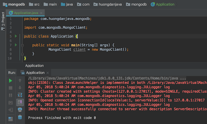 Manipulate with MongoDB in Java application