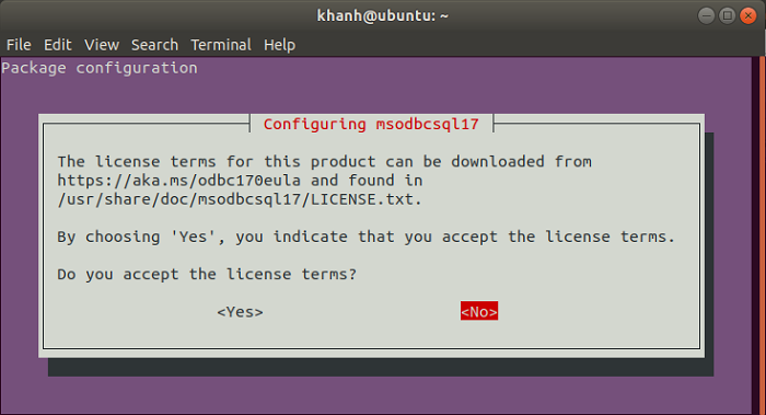 Cài đặt MSSQL command-line tool sqlcmd trên Ubuntu