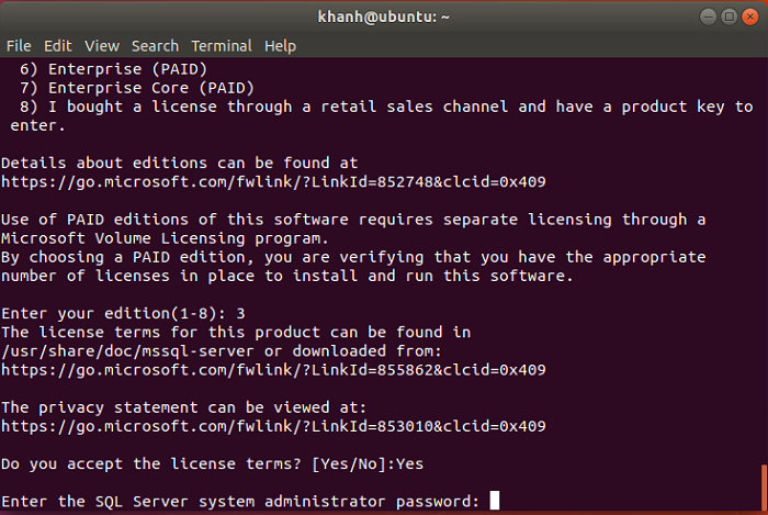 Cài đặt MSSQL Server trên Ubuntu