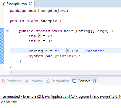 Concatenation operator and String object in Java