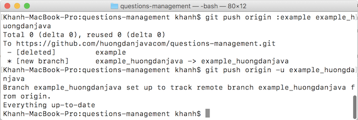 Rename branch in Git repository