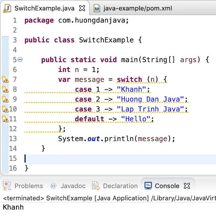 Java enhancements for Switch statement since Java 12