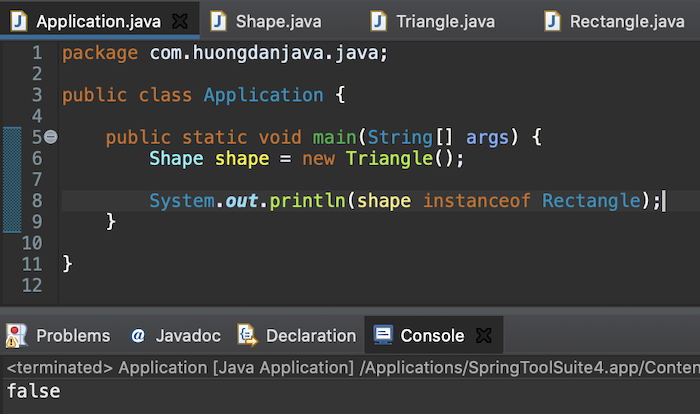 instanceof operator in Java