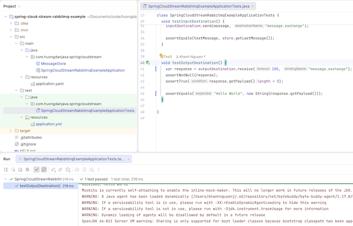 Unit testing with Spring Cloud Stream - Huong Dan Java